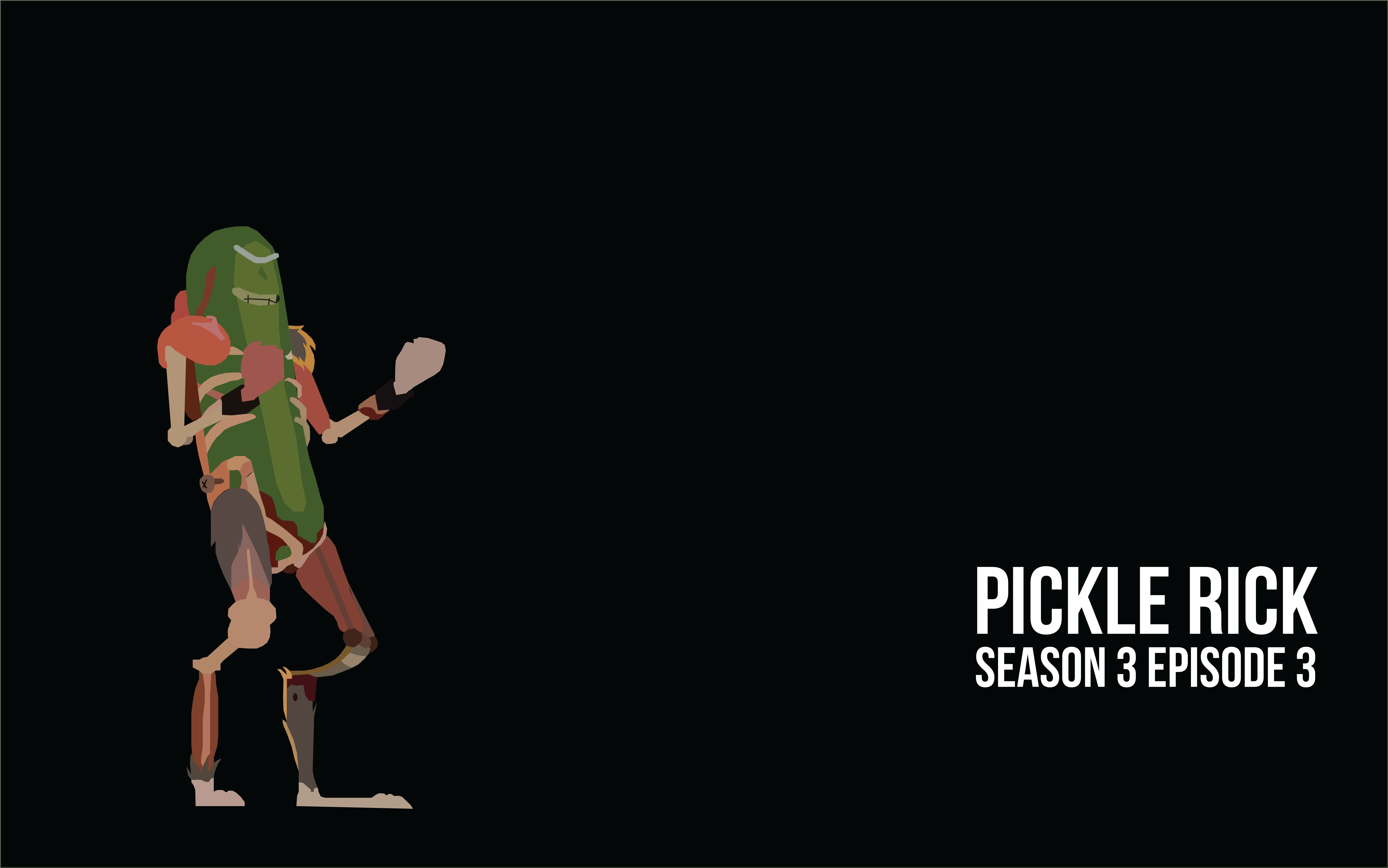Rick And Morty Minimalist Wallpaper - Pickle Rick by Tusik