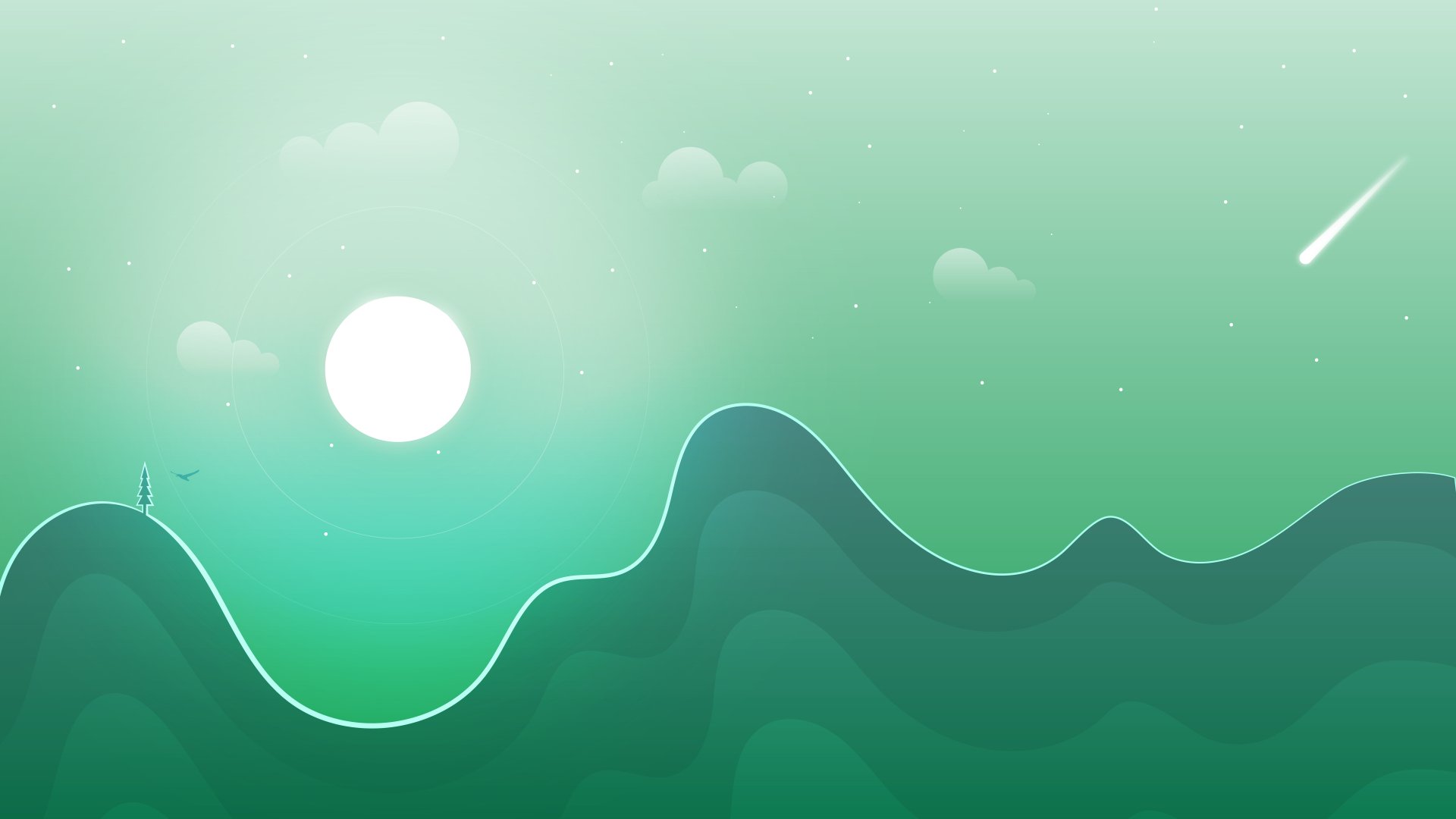 Download Green Moon Artistic Landscape 8k Ultra HD Wallpaper