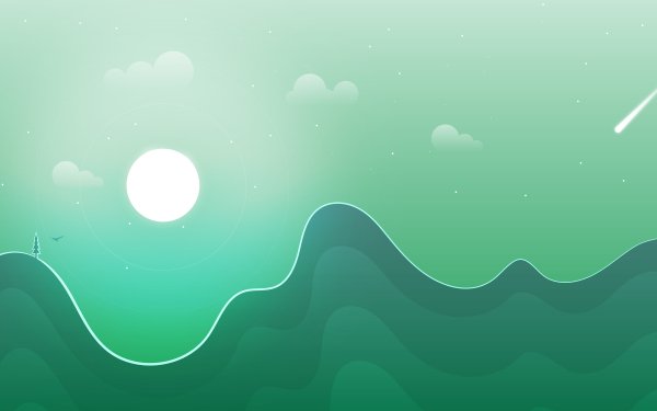 Artistic Landscape Moon Green HD Wallpaper | Background Image