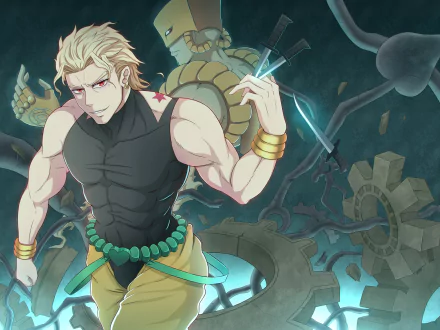 Stand (JoJo's Bizzare Adventure) The World (Jojo's Bizarre Adventure) JoJo's Bizarre Adventure: Stardust Crusaders red eyes blonde Dio Brando Anime Jojo's Bizarre Adventure HD Desktop Wallpaper | Background Image