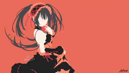HD PC desktop wallpaper featuring Kurumi Tokisaki from the anime Date A Live, showcasing her iconic black and red gothic outfit with flowing hair.