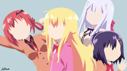 Vignette Tsukinose April Raphiel Shiraha Ainsworth Satanichia Kurumizawa McDowell Gabriel Tenma White Anime Gabriel DropOut HD Desktop Wallpaper | Background Image