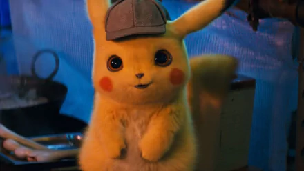 HD desktop wallpaper featuring Pikachu in a detective hat from the movie Pokémon Detective Pikachu.