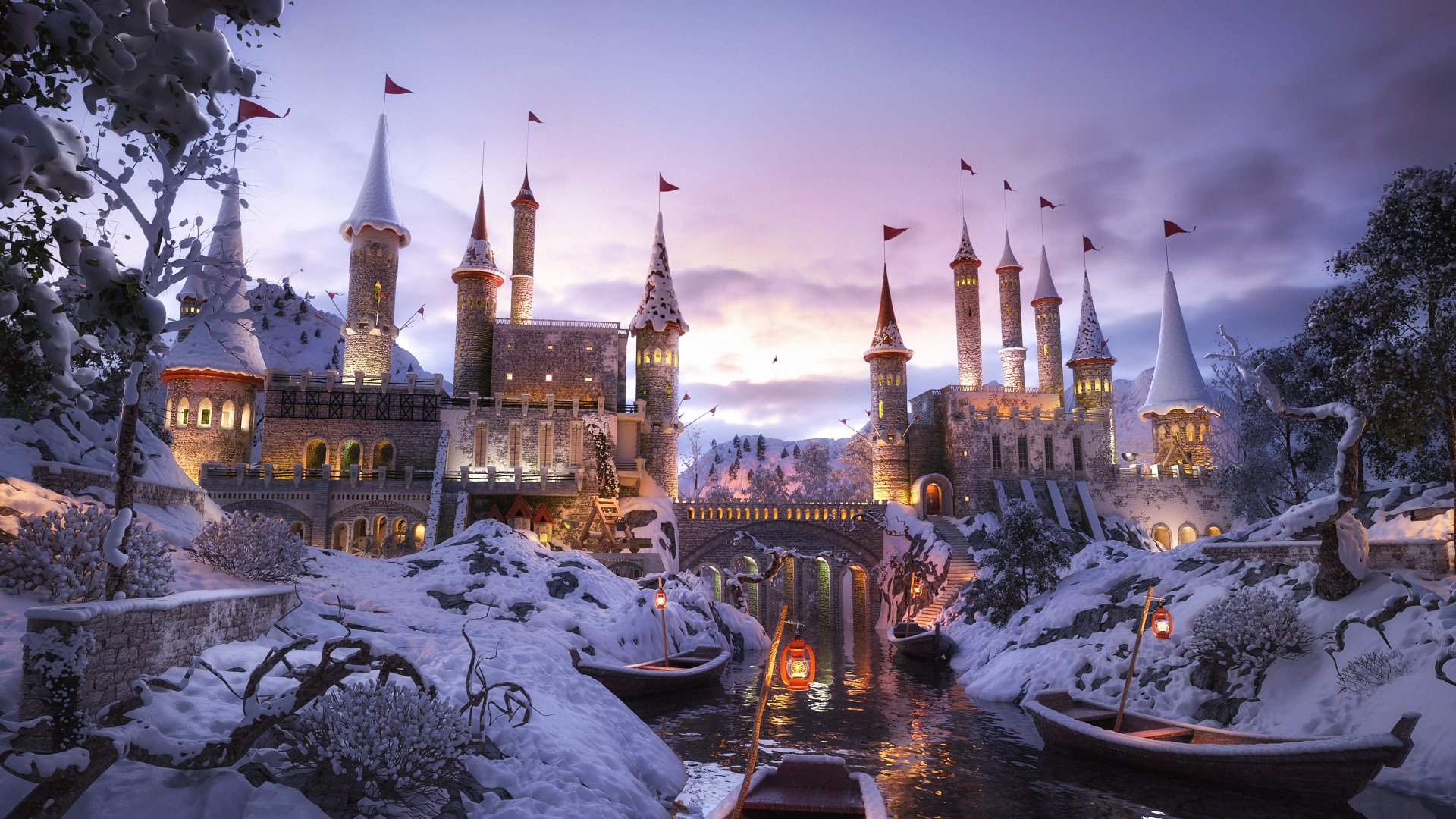 Download Fantasy Castle 4k Ultra HD Wallpaper by Farid Ghanbari