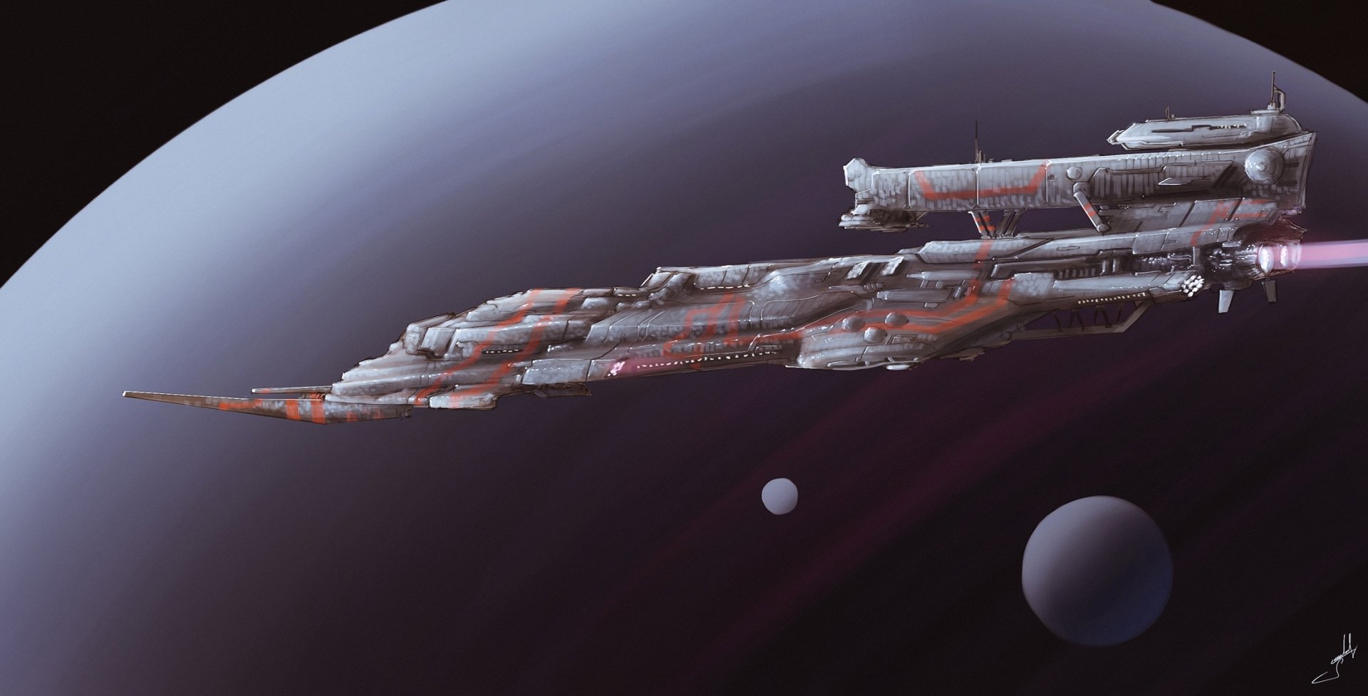 Download Sci Fi Spaceship HD Wallpaper by Dmitrii Ustinov | 2200x1120 ...