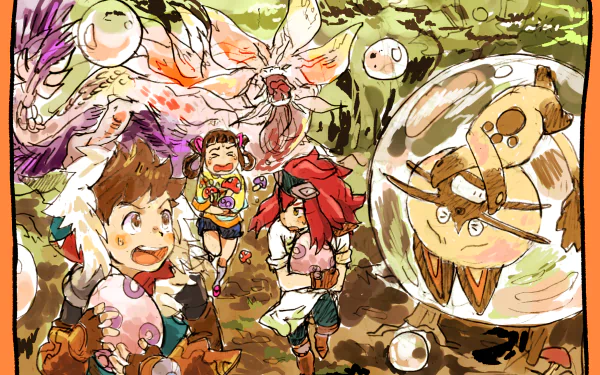 Naville (Monster Hunter Stories) Lilia (Monster Hunter Stories) Cheval (Monster Hunter Stories) Lute (Monster Hunter Stories) Anime Monster Hunter Stories: Ride On HD Desktop Wallpaper | Background Image