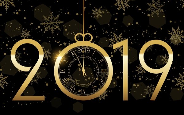 Holiday New Year 2019 Clock HD Wallpaper | Background Image