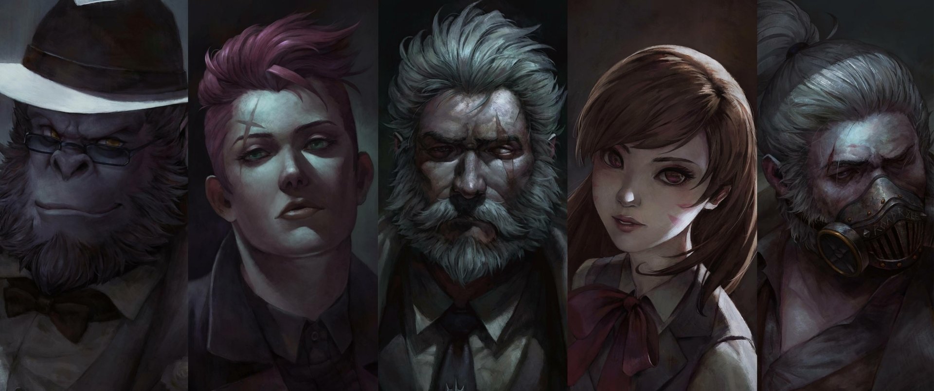 Download Zarya (Overwatch) Winston (Overwatch) Roadhog (Overwatch) Reinhardt (Overwatch) D.Va (Overwatch) Video Game Overwatch HD Wallpaper