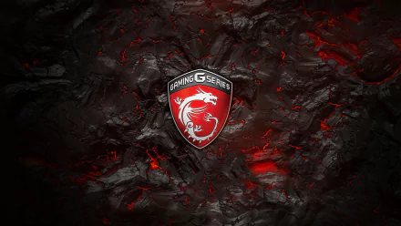 HD PC desktop wallpaper featuring the MSI Gaming G Series dragon emblem against a dark, textured background with red technological accents.
