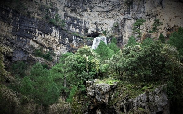 Earth Waterfall Waterfalls Nature Spain Water Vegetation Tree Castilla la Mancha HD Wallpaper | Background Image