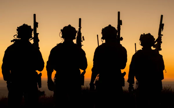  Soldiers Watching the Sunset