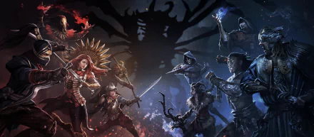 HD PC desktop wallpaper featuring characters in an epic confrontation from the video game Path of Exile, showcasing intense fantasy action and dark, mystical elements.