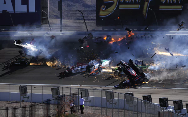 smoke race car F1 vehicle crash HD Desktop Wallpaper | Background Image