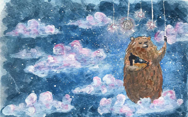  Sleep little baby Watercolor