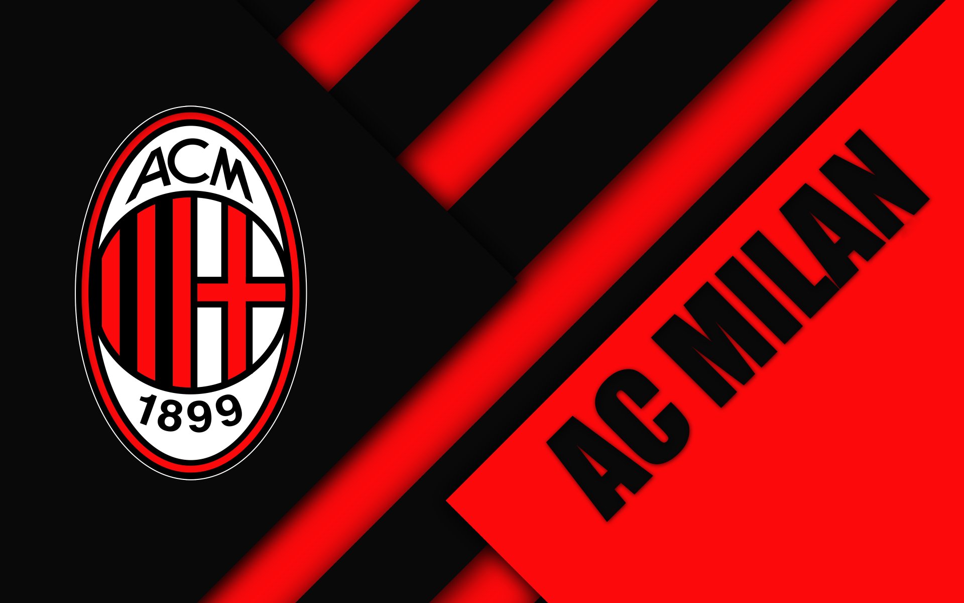 Download Soccer Emblem Logo A.C. Milan Sports 4k Ultra HD Wallpaper