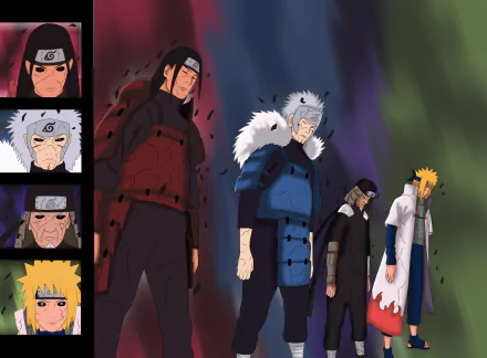 Hokage (Naruto) Hashirama Senju Tobirama Senju Hiruzen Sarutobi Minato Namikaze Anime Naruto HD Desktop Wallpaper | Background Image