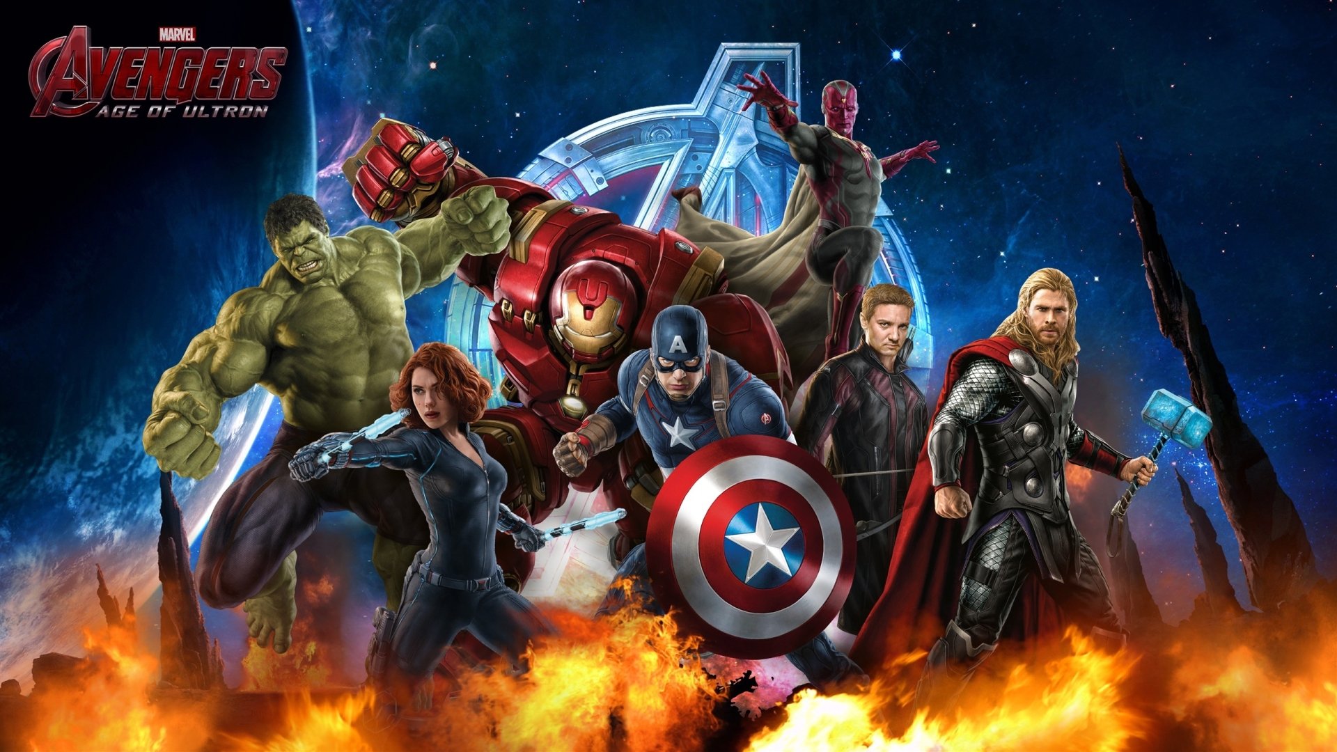 Download Hawkeye Vision (Marvel Comics) Hulkbuster Captain America Thor Black Widow Hulk Movie Avengers: Age Of Ultron HD Wallpaper