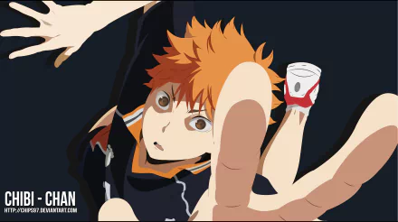 Shōyō Hinata from the anime Haikyū!! reaches out intensely, captured in vibrant detail on an 8K Ultra HD PC desktop wallpaper background.