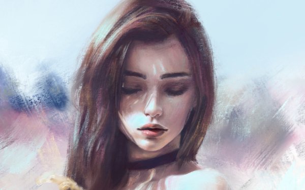 Women Artistic Face Brown Hair Mood HD Wallpaper | Background Image