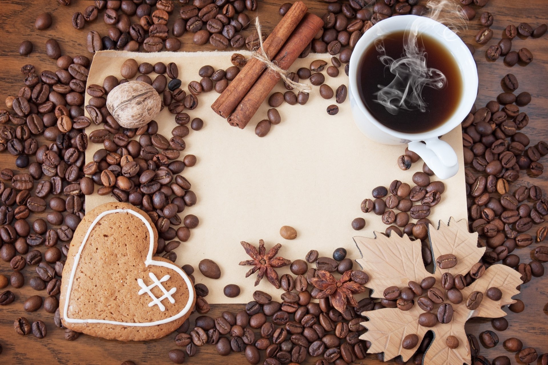 Download Still Life Cinnamon Cup Coffee Beans Food Coffee  HD Wallpaper