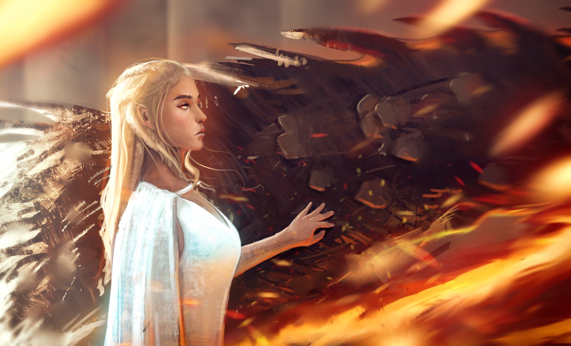Download Blonde Daenerys Targaryen TV Show Game Of Thrones HD Wallpaper by Mateusz Majewski