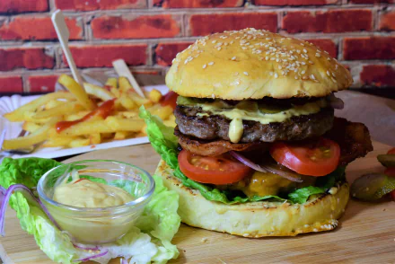  Hamburger and Hot Chips by RitaE