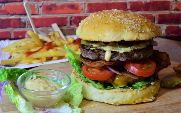 Food Burger Junk Food French Fries HD Wallpaper | Background Image