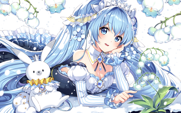Anime Vocaloid Hatsune Miku Blush Blue Eyes Long Hair Blue Hair HD Wallpaper | Background Image
