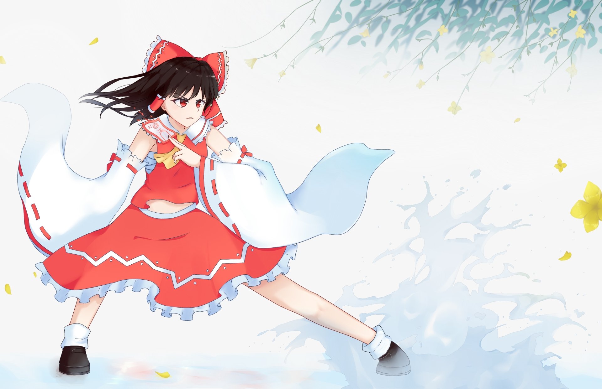 Download Reimu Hakurei Anime Touhou 4k Ultra HD Wallpaper by Llmioy