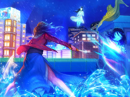 short hair ghost knife Shiki Ryougi Anime The Garden of Sinners HD Desktop Wallpaper | Background Image