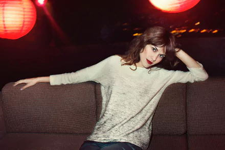 lipstick brunette blue eyes British model woman Alexa Chung HD Desktop Wallpaper | Background Image