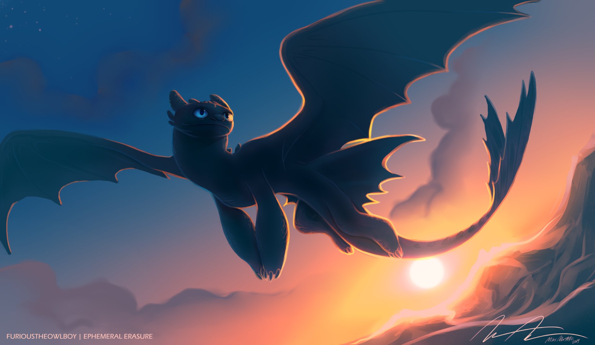 Download Toothless (How To Train Your Dragon) Movie How To Train Your Dragon: The Hidden World HD Wallpaper by FurioustheOwlBoy