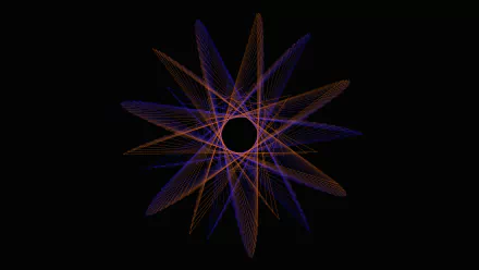  Blue and Orange Fractal Art