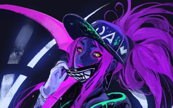 Video Game League Of Legends Akali Yellow Eyes Cap HD Wallpaper | Background Image