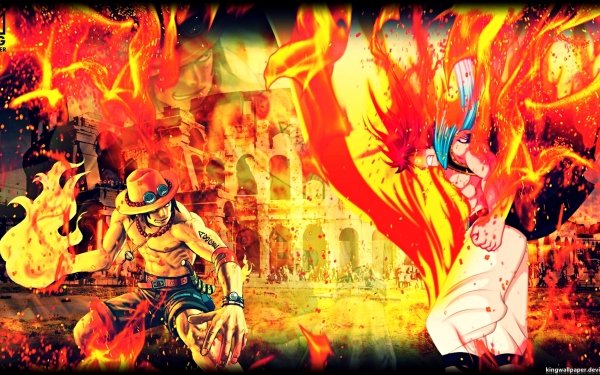 Anime Crossover Natsu Dragneel Portgas D. Ace HD Wallpaper | Background Image