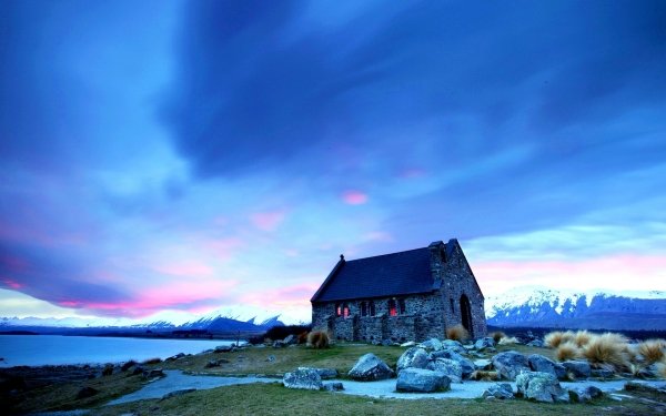 Religious Chapel Cloud Sunset Sky Stone Winter Building HD Wallpaper | Background Image