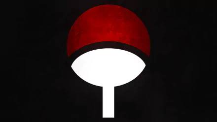 HD desktop wallpaper featuring the Uchiha Clan symbol from the anime Naruto, with a white and red design on a dark background.