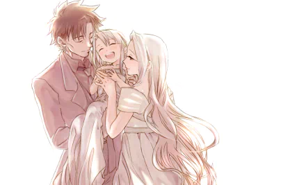Kiritsugu Emiya Irisviel Von Einzbern Illyasviel Von Einzbern Anime Fate/Zero HD Desktop Wallpaper | Background Image