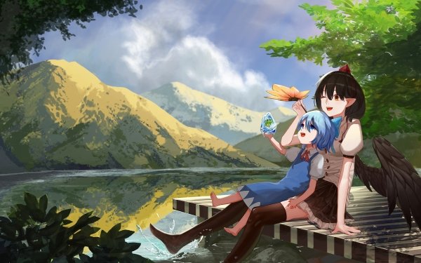 Anime Touhou Cirno Aya Shameimaru HD Wallpaper | Background Image