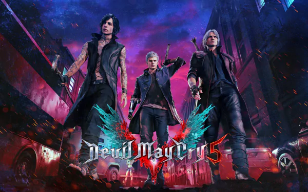 Dante (Devil May Cry) Nero (Devil May Cry) V (Devil May Cry) video game Devil May Cry 5 HD Desktop Wallpaper | Background Image