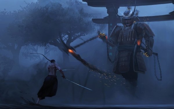 Fantasy Samurai Fight HD Wallpaper | Background Image