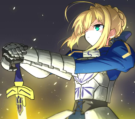 HD PC wallpaper featuring Artoria Pendragon, also known as Saber from the Fate series, depicted in anime style from Fate/Grand Order.