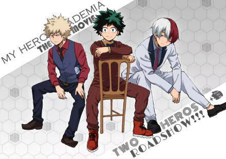 Shoto Todoroki Katsuki Bakugou Izuku Midoriya My Hero Academia: Two Heroes Anime HD Desktop Wallpaper | Background Image