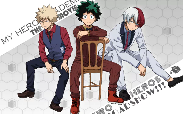 Shoto Todoroki Katsuki Bakugou Izuku Midoriya My Hero Academia: Two Heroes Anime HD Desktop Wallpaper | Background Image