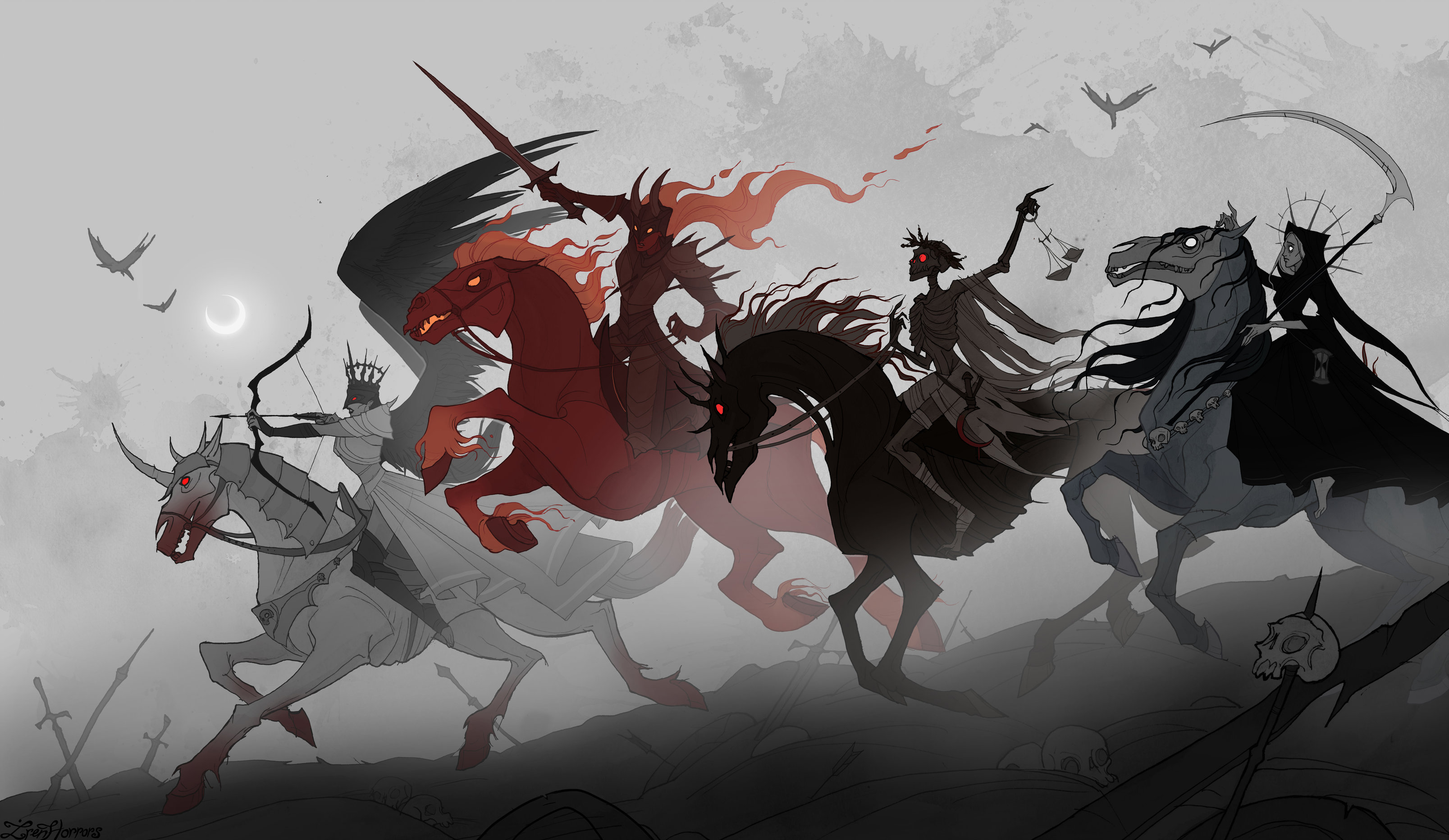 Four Horsemen of the Apocalypse HD Wallpaper by Ksenia Svincova