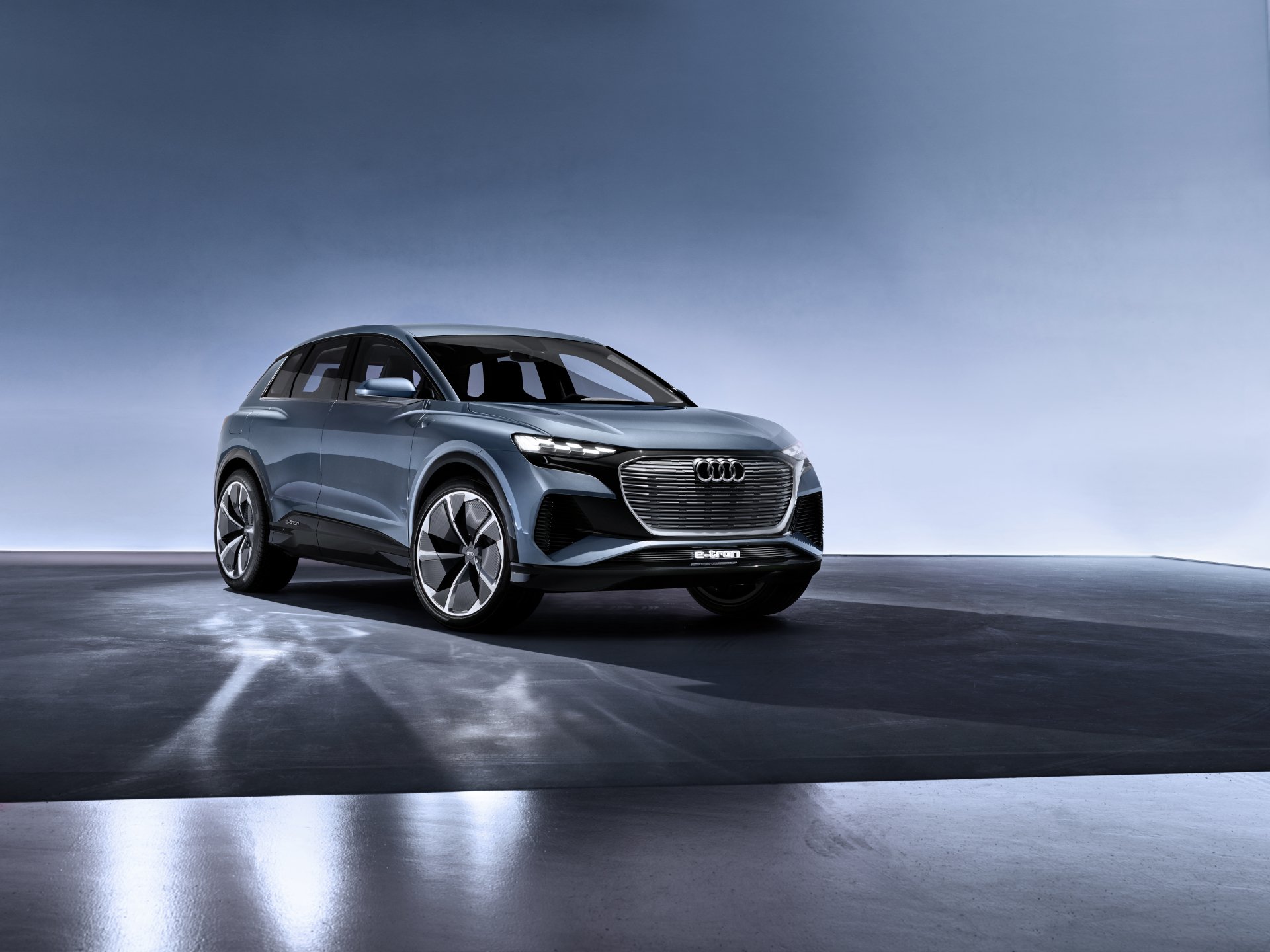 Download Electric Car SUV Car Audi Vehicle Audi Q4 E-tron 8k Ultra HD Wallpaper