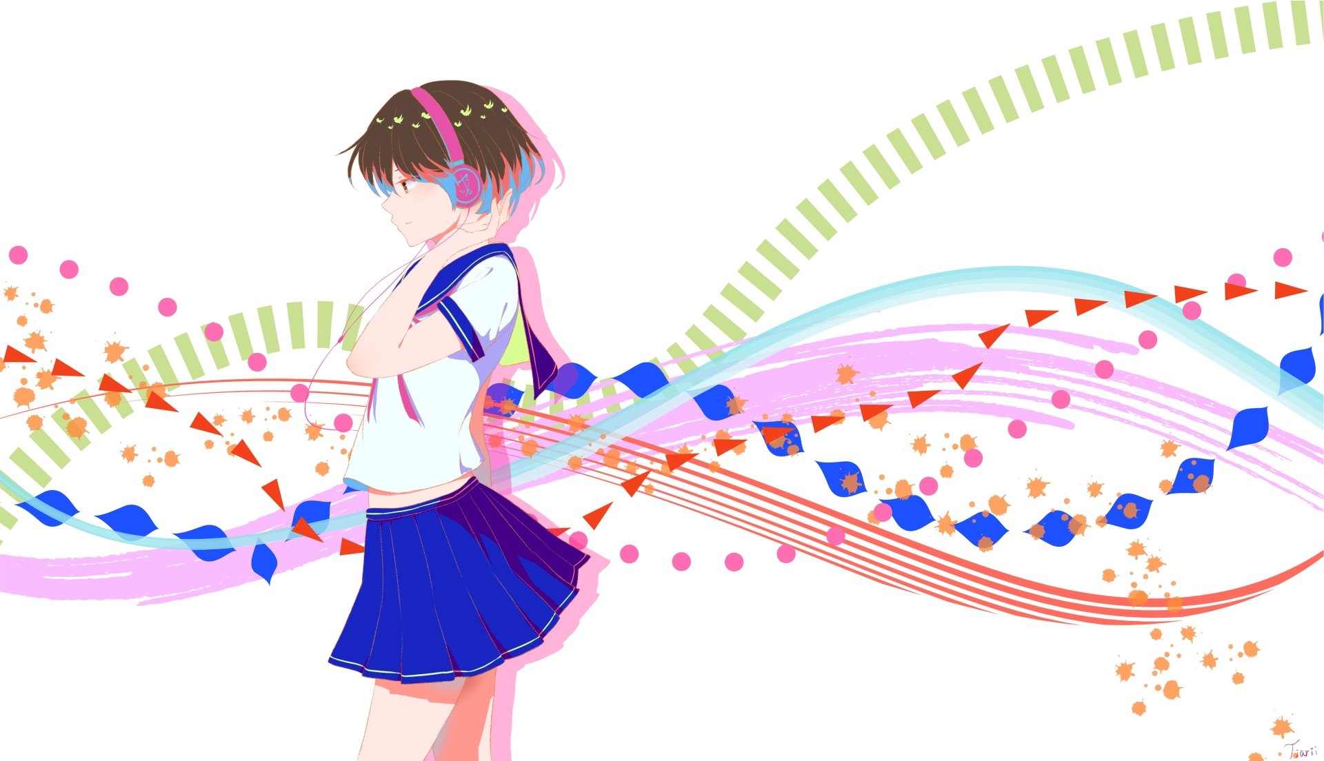 Download Headphones White Anime Original White Anime 4k Ultra HD Wallpaper by Tiarii