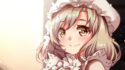 Anime-style close-up of Macrophage from Cells at Work!, rendered as a vibrant 4K Ultra HD PC desktop wallpaper with warm lighting and detailed facial expression.