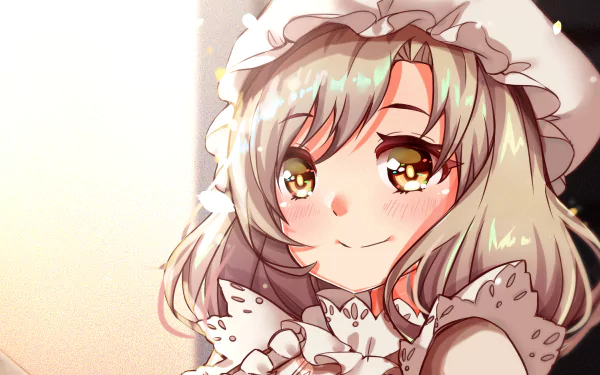 Anime-style close-up of Macrophage from Cells at Work!, rendered as a vibrant 4K Ultra HD PC desktop wallpaper with warm lighting and detailed facial expression.