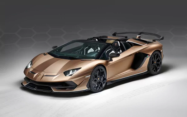 brown car supercar car Lamborghini Lamborghini Aventador vehicle Lamborghini Aventador SVJ HD Desktop Wallpaper | Background Image